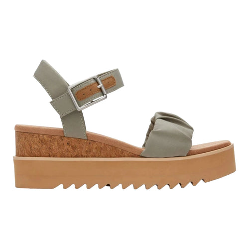 Toms Diana Ruched Woven Grijs Wedge Sandaal